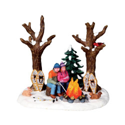 Figurine couple autour du feu LEMAX