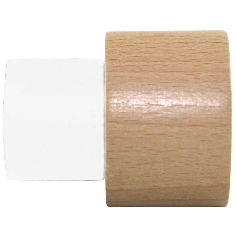 Embout de fermeture pour tringle en bois LAB naturel et blanc Ø 28 mm MOBOIS