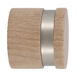 Embout tringle bois LAB naturel/chrome mat Ø28mm – Finition élégante | MOBOIS
