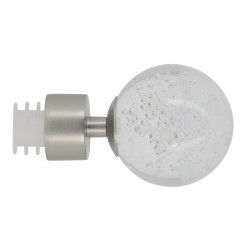 Embout tringle rideau Easy Fix Bulle chrome mat – Fermeture facile