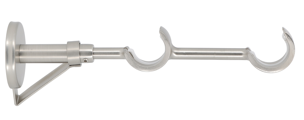 Support double de barre à rideau en métal ouvert ø28 double extensible de  115 à 215 mm - Mr.Bricolage