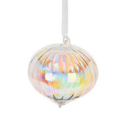 Boule de Noël en verre irisé Ø 10 cm transparente