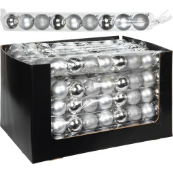 Boule de Noël en plastique Ø 6 cm argentée 9 pièces