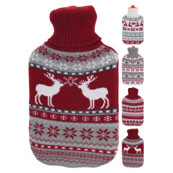 Bouillotte de Noël en tricot norvégien 1,75 L
