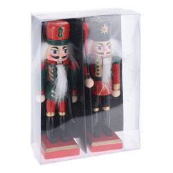 Set de figurines Casse noisette en bois à suspendre 12 cm 2 pièces Set de figurines Casse noisette en bois à suspendre 12 cm 2 pièces