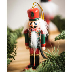Set de figurines Casse noisette en bois à suspendre 12 cm 2 pièces Set de figurines Casse noisette en bois à suspendre 12 cm 2 pièces