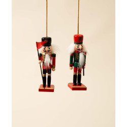 Set de figurines Casse noisette en bois à suspendre 12 cm 2 pièces Set de figurines Casse noisette en bois à suspendre 12 cm 2 pièces