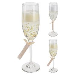 Bougie verre à vin transparent Ø 5 x 21 cm