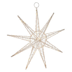 Flocon de neige en fer doré avec LED blanc chaud Ø 50 x 9 cm