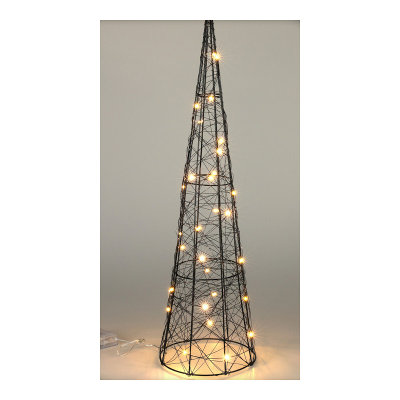 Cône en fer noir avec LED blanc chaud Ø 16 x 60 cm Cône en fer noir avec LED blanc chaud Ø 16 x 60 cm