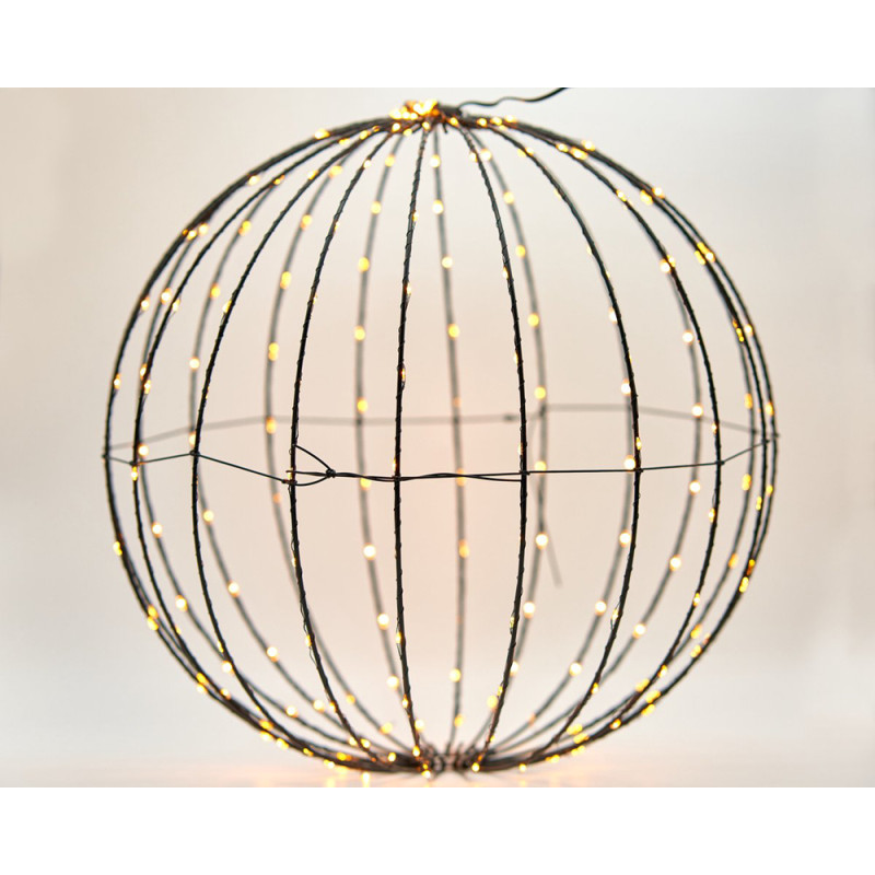 Sphère en fer noire LED blanc chaud Ø 60 cm