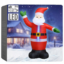 Père Noël gonflable LED blanc froid 4 m