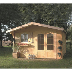 Abri de jardin en bois Chamonix 40 mm 3,88 x 3,28 m SOLID