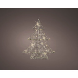 Sapin de Noël en fil métallique LED blanc chaud 33 x 8 x 40 cm LUMINEO