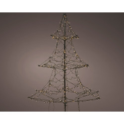 Sapin en fer noir LED blanc chaud Ø 130 x 200 cm LUMINEO
