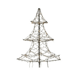 Sapin en fer noir LED blanc chaud Ø 130 x 200 cm LUMINEO