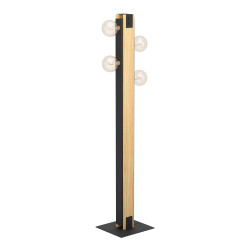 Lampadaire Layham noir et brun E27 60 W EGLO