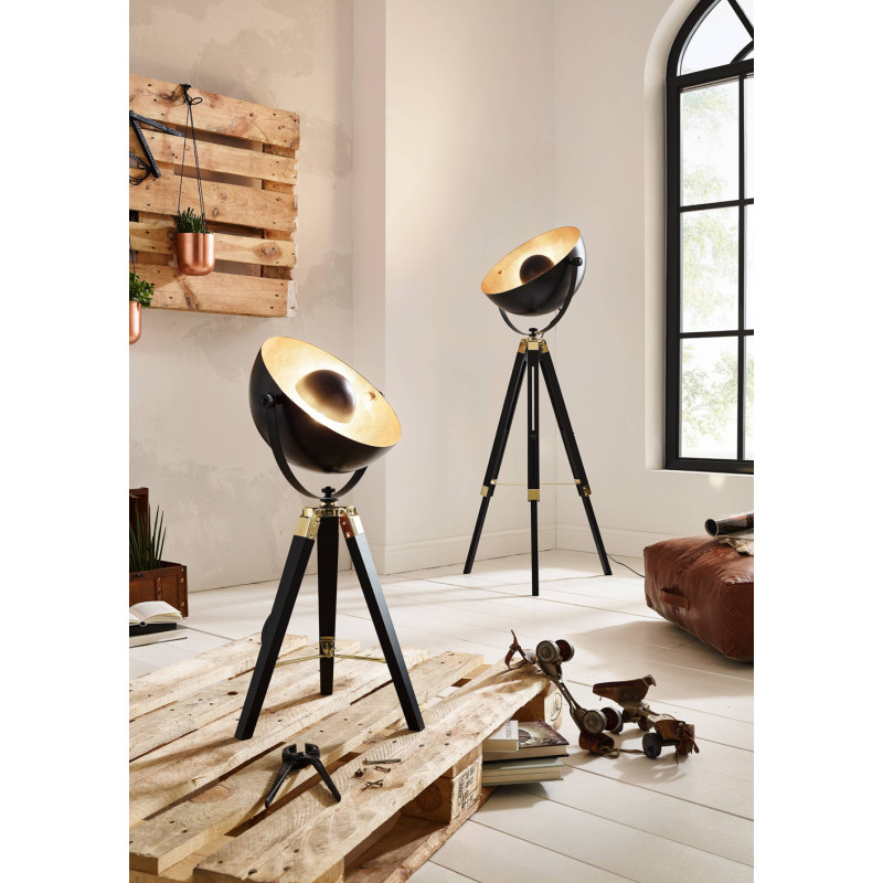 Lampadaire Covaleda noir et or Ø 55 cm E27 60 W EGLO