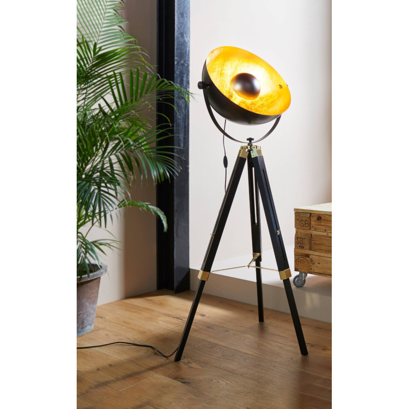 Lampadaire Covaleda noir et or Ø 55 cm E27 60 W EGLO