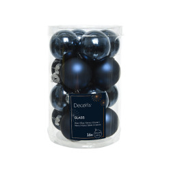 Boule de Noël en verre Ø 3,5 cm bleu nuit 16 pièces DECORIS Boule de Noël en verre Ø 3,5 cm bleu nuit 16 pièces DECORIS