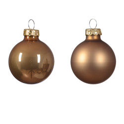 Boule de Noël en verre Ø 3,5 cm brun gingembre 16 pièces DECORIS Boule de Noël en verre Ø 3,5 cm brun gingembre 16 pièces DECORIS