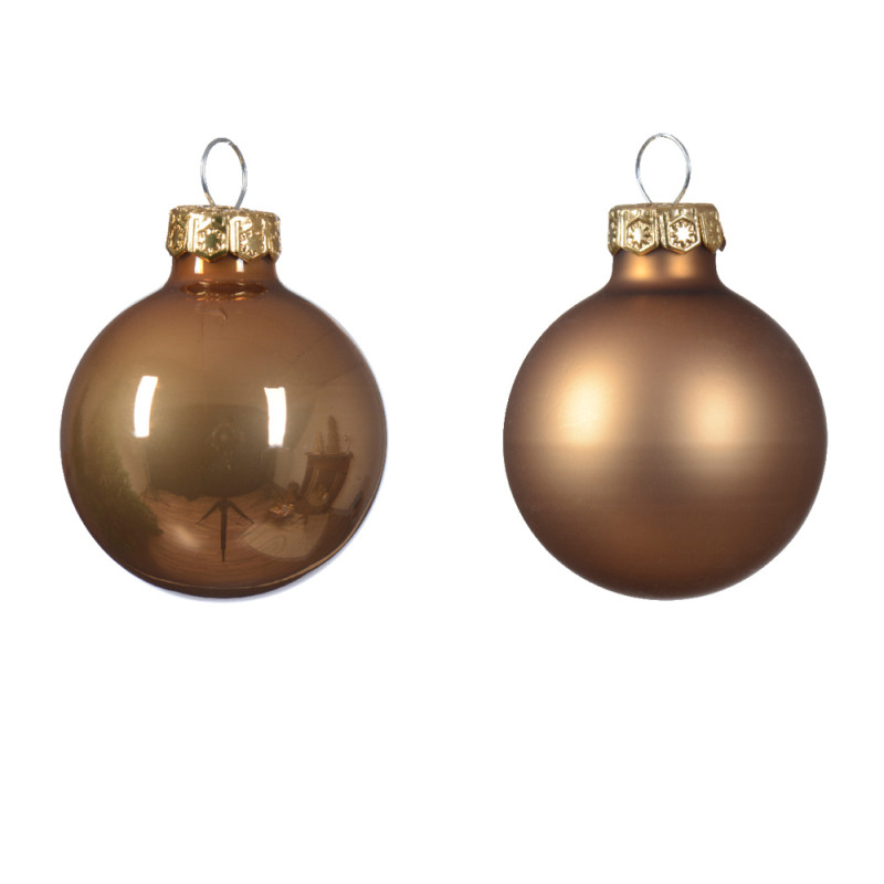 Boule de Noël en verre Ø 3,5 cm brun gingembre 16 pièces DECORIS Boule de Noël en verre Ø 3,5 cm brun gingembre 16 pièces DECORIS