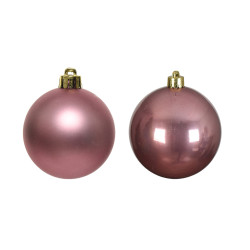 Boule de Noël en verre Ø 7 cm vieux rose 8 pièces DECORIS