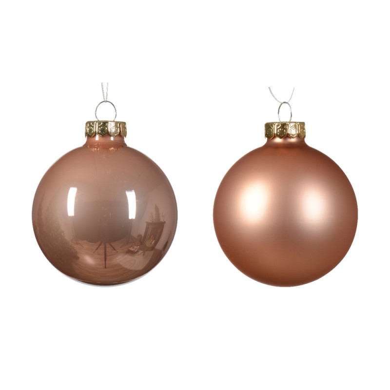 Boule de Noël en verre Ø 7 cm rose pétillant 8 pièces DECORIS Boule de Noël en verre Ø 7 cm rose pétillant 8 pièces DECORIS