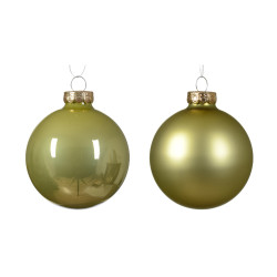 Boule de Noël en verre Ø 7 cm pistache 8 pièces DECORIS