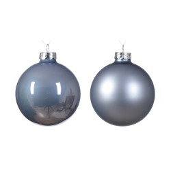 Boule de Noël en verre Ø 8 cm bleu vaporeux 6 pièces DECORIS