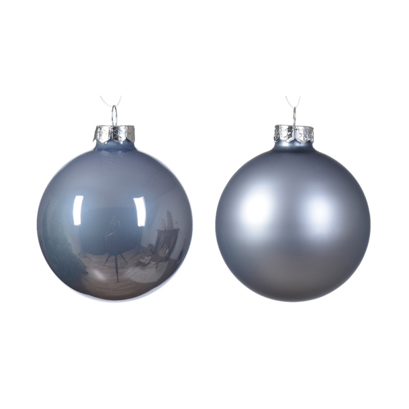 Boule de Noël en verre Ø 8 cm bleu vaporeux 6 pièces DECORIS