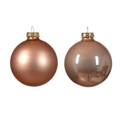 Boule de Noël en verre Ø 8 cm rose pétillant 6 pièces DECORIS Boule de Noël en verre Ø 8 cm rose pétillant 6 pièces DECORIS