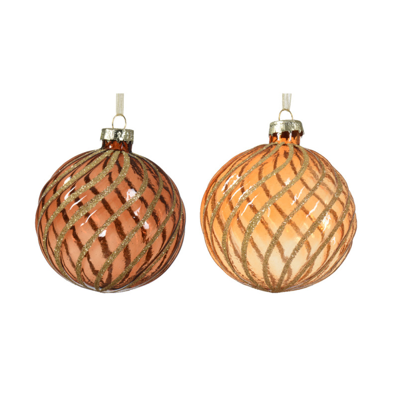Boule de Noël en verre Ø 8 cm avec sequins 3 pièces DECORIS Boule de Noël en verre Ø 8 cm avec sequins 3 pièces DECORIS
