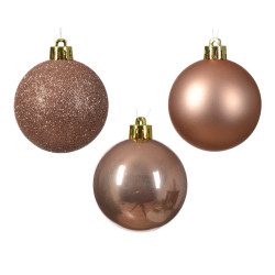 Boule de Noël Ø 6 cm rose pétillant 10 pièces DECORIS Boule de Noël Ø 6 cm rose pétillant 10 pièces DECORIS
