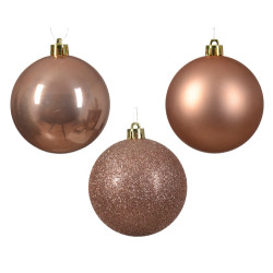 Set de boules de Noël Ø 6 - 10 cm rose pétillant 26 pièces DECORIS Set de boules de Noël Ø 6 - 10 cm rose pétillant 26 pièces DECORIS
