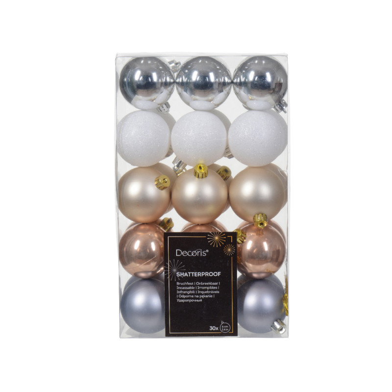 Set de boules de Noël incassables Ø 6 cm 30 pièces DECORIS