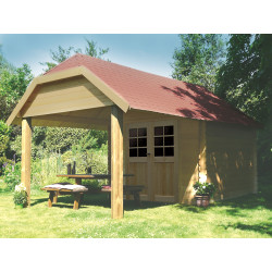 Abri de jardin en bois Cork 28 mm 2,98 x 2,98 m | SOLID