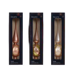 Cimier en verre avec motif doré Ø 8 x 31 cm DECORIS