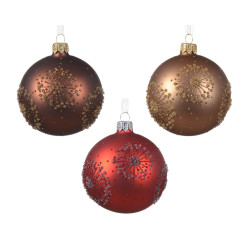 Boule de Noël en verre Ø 8 cm avec étoiles DECORIS