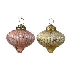 Ornement en verre avec effet vieux lustre DECORIS