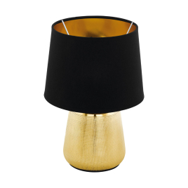 Lampe de table Manalba 1 noire et or Ø 20 cm E14 40 W EGLO