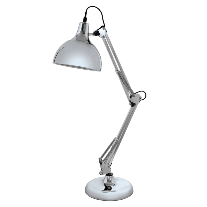 Lampe de table Borgillio chrome E27 40 W EGLO