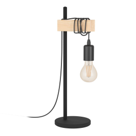 Lampe de table Townshend noire E27 10 W EGLO