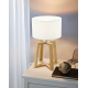Lampe de table Chietino 1 blanche et bois naturel Ø 26 cm E27 60 W EGLO