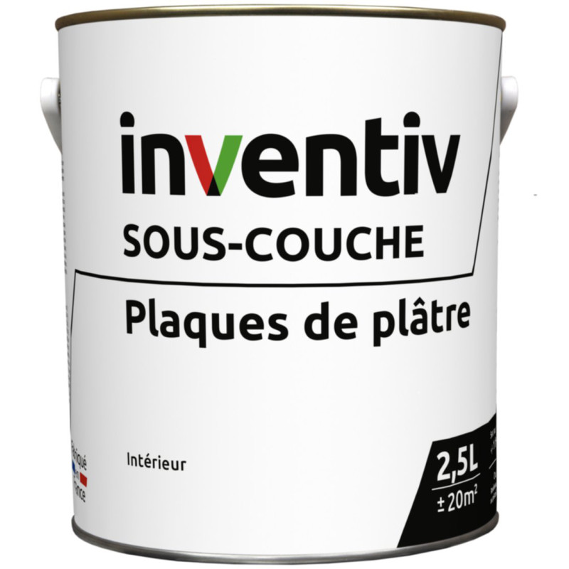 Sous-couche pour plaques de plâtre blanc mat 2,5 L INVENTIV