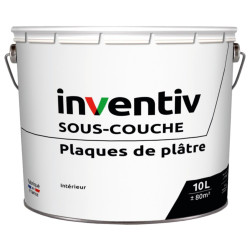 Sous-couche pour plaques de plâtre blanc mat 10 L INVENTIV