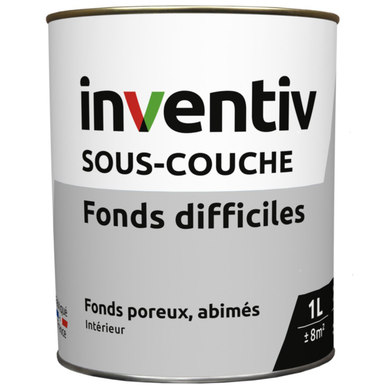 Sous-couche pour fonds difficiles blanc mat 1 L INVENTIV