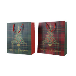 Sac cadeau Merry Christmas en papier 16 x 42 x 48 cm DECORIS