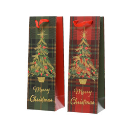 Sac cadeau Merry Christmas en papier 10 x 12 x 36 cm DECORIS