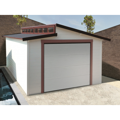 Garage Torino 28 mm 5,72 x 3,65 m avec porte de garage sectionnelle